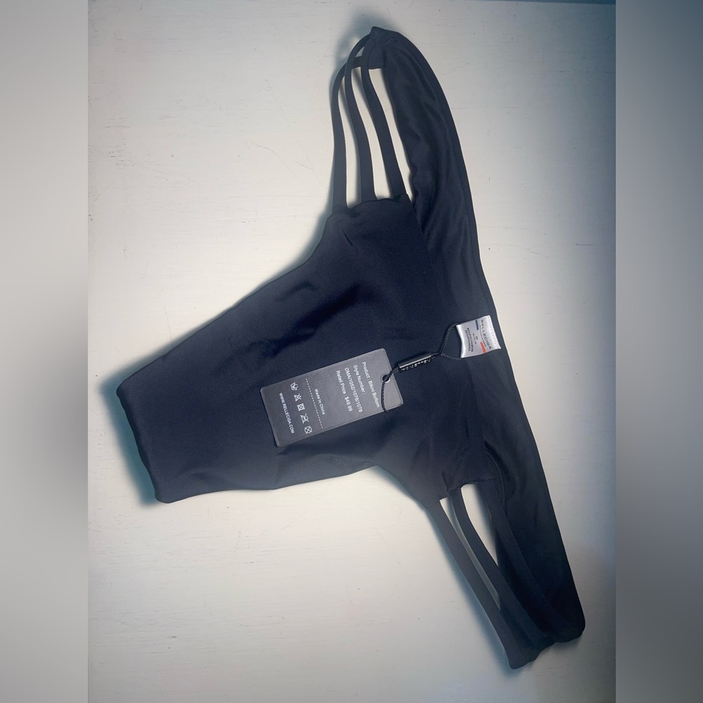 Stylish Black Strappy Bikini Bottoms